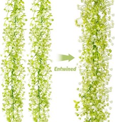2PCS 5.8Ft Baby’s Breath Artificial Flowers – Fake Hanging Vine Garland, Faux