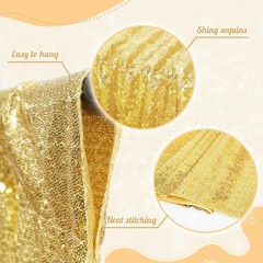 Gold Sequin Backdrop 6x6ft High-Density 3mm Sparkly Photo Background Back Drop