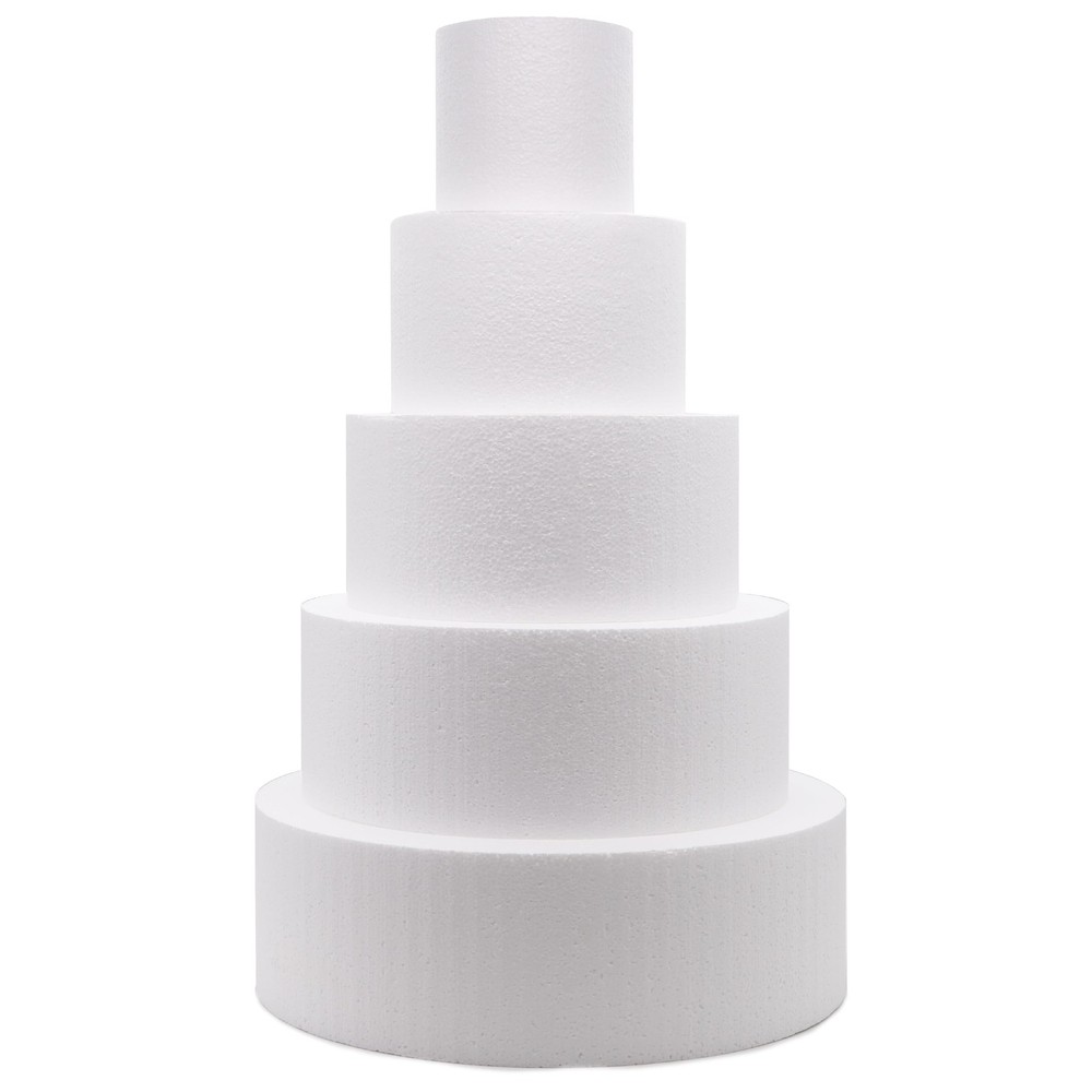 5 Tier Round Foam Cake Dummy Decorating 4“ 6” 8“ 10” 12“ Supplies for Wedding…