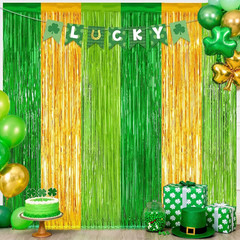 2Pack Silver Metallic Tinsel Foil Fringe Curtains, Door Streamer Photo Booth Bac
