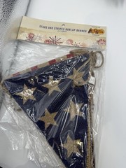 Patriotic Burlap Flag Banner – 8 ft American Flag Pennant Garland