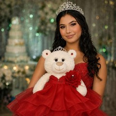 Large 20” Quinceañera Teddy Bear Centerpiece – Elegant Dress, Oversized Keeps…
