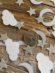 100PCS Moon Stars Table Scatter Confetti,Silver Glitter Moon Star Party Decor…