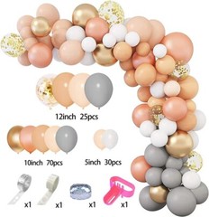 Light olive green blue Beige Metallic Gold Balloon arch kit for party decoration