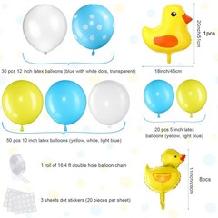 113 Pcs Yellow Duck Balloon Arch Garland Kit 12 10 5 Yellow White Latex Ballo…