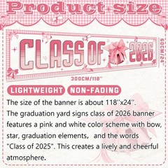 Graduation Decorations Class of 2026 Pink Bow Graduation Yard Signs Large Grad..