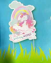 3 Unique Large Unicorn Yard Signs Birthday, Party w/Metal Stakes 23.8″ High