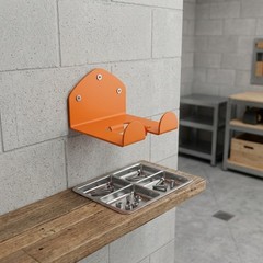 Tool Hook for Wall Mounted Garage Organizer Bracket 15cm Orange Metal Design