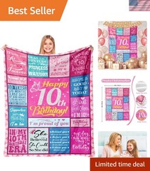 Charming 10th Birthday Blanket – 50″ x 60″ | Heavyweight Flannel for All Seasons