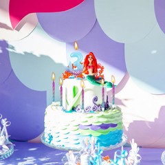 MTLEE 13 Pcs Birthday Candles Set 1 Mermaid Candle with 12 Purple