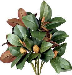Set of 4 Magnolia Branches 32 Inch Long Artificial Green – 4