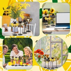 3 Pcs Summer Bee Tiered Tray Decorations Honey Bee Table Centerpiece Summer W…