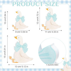 3 Pcs Silly Goose Birthday Party Decoration Blue Bow Wooden Silly Goose Decor Fu