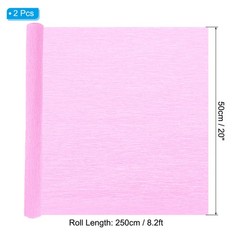 8.2ft Crepe Paper Roll, 2 Roll 20″ Width Paper Streamer Sheet, Pink