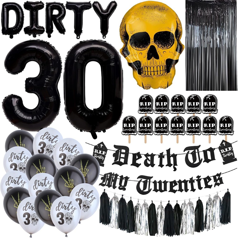Swept Death to My 20s Decorations, Dirty 30 Funeral for Youth, RIP 20s Balloo…