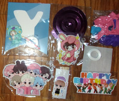 Masha And The Bear Birthday Banner Hanging Swirls Balloons Cake/Cupcake Toppers