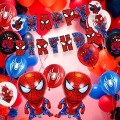 Spider Man Boys Party Decoration Marvel Birthday Supplies Foil Balloons Backdrop