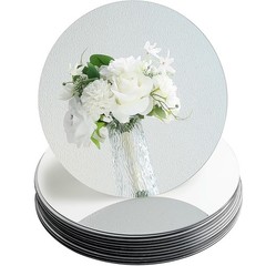 12 PCS 12 Inch Round Mirrors Table Centerpieces Trays Plates Party Decor