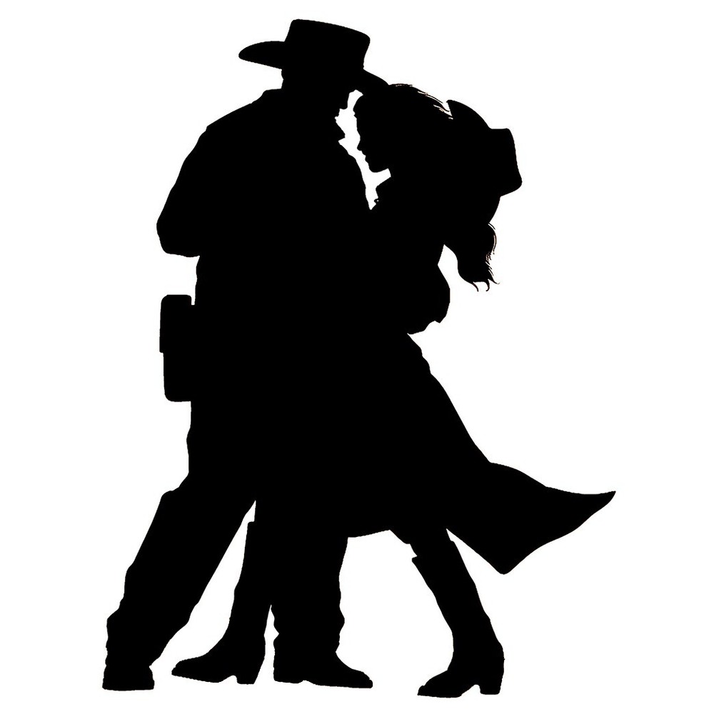 SS11205 Country Western Yellowstone Couple Dancing Silhouette Cardboard Cutout S