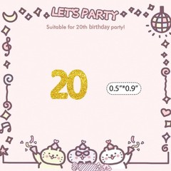 100 PCS Number 20 Confetti Gold Glitter Paper Scatter 20th Birthday Decor