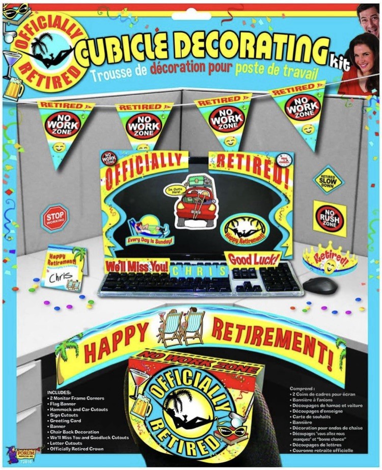 Officially Retired Cubicle Decorating Kit Retirement Party Decoration