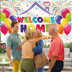 Welcome Home Banner – Welcome Back Decorations 5X3 Ft for Office – We Missed You