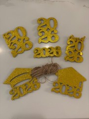 2026 glitter gold graduation party decorations