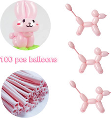 100PCS 260Q Pale Pink Magic Long Balloons Decoration Shopping Mall Activities, P