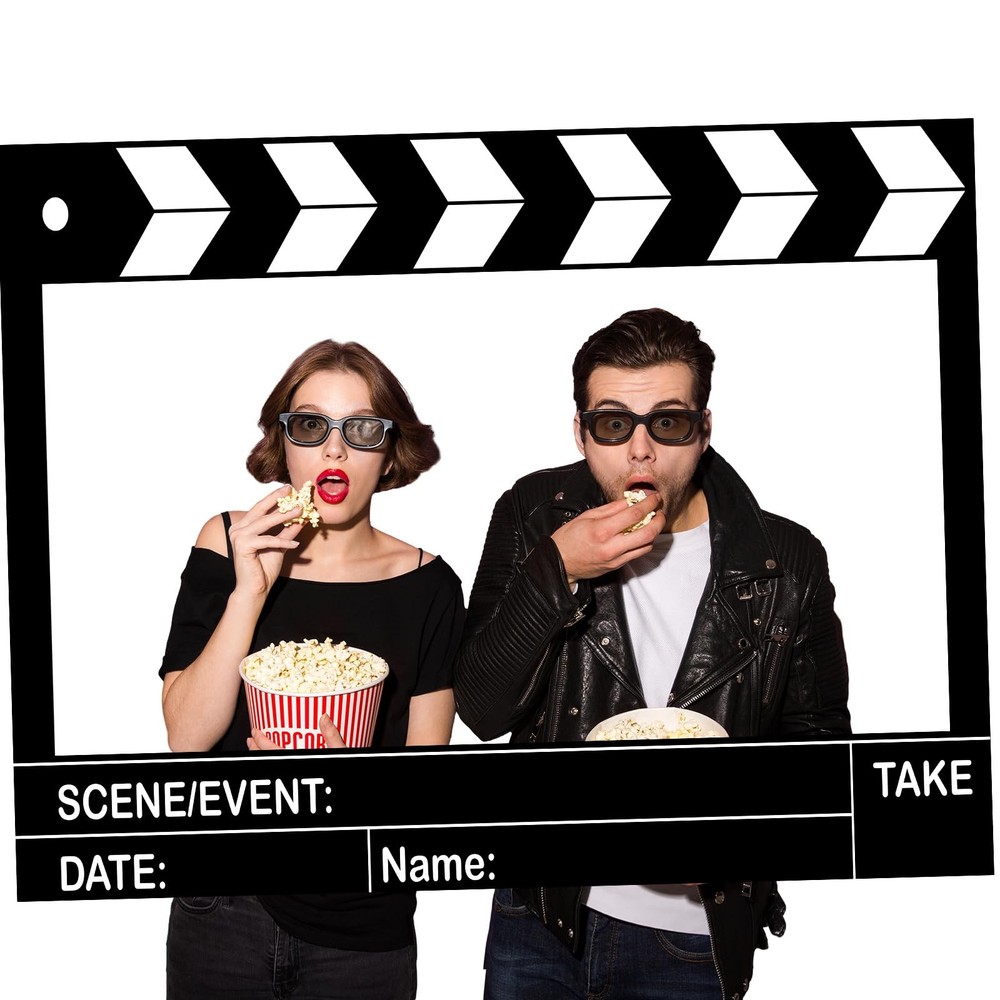 Large Movie Night Photo Booth Props, 25.59 x 15.75 Inch Movie Theme Party Dec…