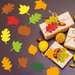 216 Pcs Fall Bulletin Board Decorations Leaves Pumpkin Acorns Paper Cut Outs
