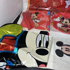 Mickey Mouse Happy Birthday Party Set Plates Big/small,Napkins, Table Covers, Ba