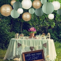 Paper Lanterns Decorative, Round Hanging Paper Lanterns Decorations for Rusti…