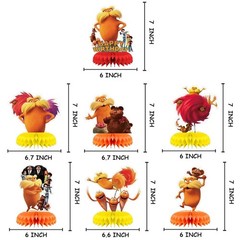 Lorax Honeycomb Centerpieces 3D Table Decorations Party Supplies