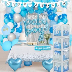 All-In-One Baby Shower Decorations Kit – Blue 165 Pcs