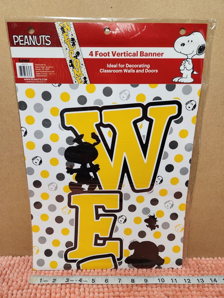 Eureka Peanuts 4 Foot Vertical Banner Peanuts Snoopy Classroom & Doors Banner