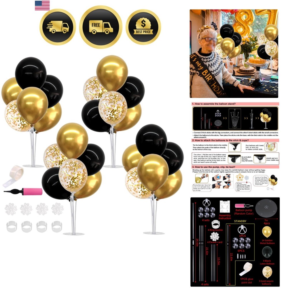 Graduation Decorations 2026 4 Set Balloon Centerpieces for Table,Balloon Stan…
