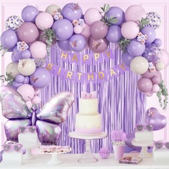 Pink and Purple Butterfly Birthday Decorations with Pastel Pink Dusty Purple …