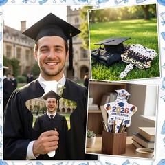 12 Pcs Custom Graduation Sublimation Blank Fans with Handle, Class of 2026 Pe…