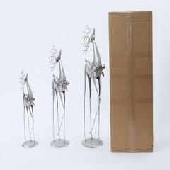 3PCS Deer Statues Modern Deer Figurines Freestanding Deer Ornaments