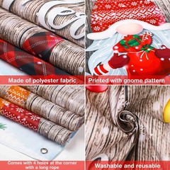 Merry Christmas Decorations Gnomes Snowflakes Ornaments Door Cover Gift 35″x71″