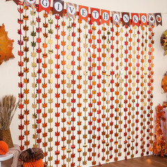 2pcs Fall Decor, Red Gold Orange Maple Leaves, Autumn Harvest Photo Booth Props