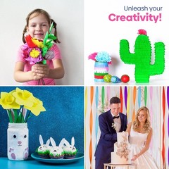 8 Crepe Paper Streamers Rolls, 656ft Pack of Unique 8 Rainbow Streamers Party…