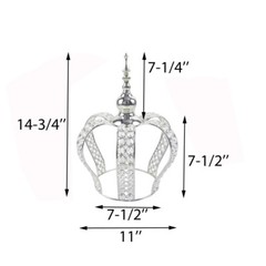 Crown Centerpiece 14″ in» x 11″ Vintage Style Metal Showpiece with Glass Crystal