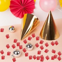 120 PCS Books Confetti Red Glitter Study Paper Reading Party Cut Out Decor