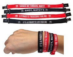 Pirate Bracelet Pack 8 inches Caribbean Theme Skull and Crossbones