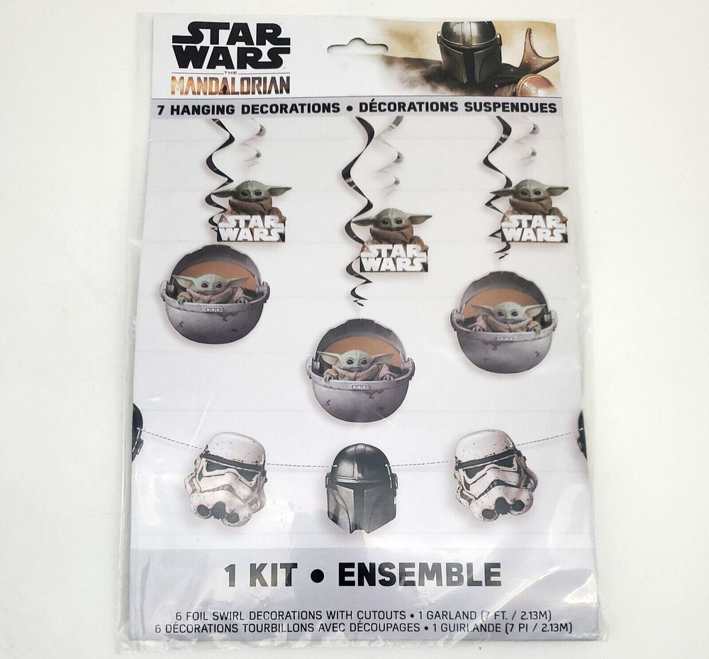 STARWARS MANDALORIAN 7-Piece HANGING DECORATION KIT BIRTHDAY Party FREE SHIPPING