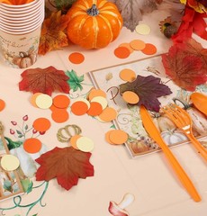 200 PCS Thanks Giving Table Decoration Fall Pumpkin Confetti Autumn Party