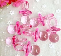 100x Mini Deco Pacifier Set, Confetti Table Decoration Baby Shower Pink Reusable