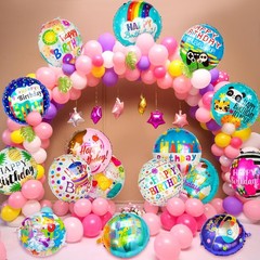 100 Pcs Happy Birthday Foil Balloons, 18IN Round Birthday Mylar Balloons for …