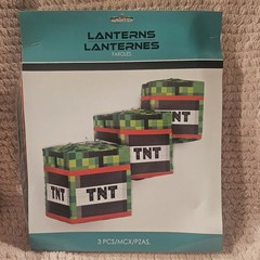 Minecraft TNT Pixel Lanterns Birthday Party Supplies